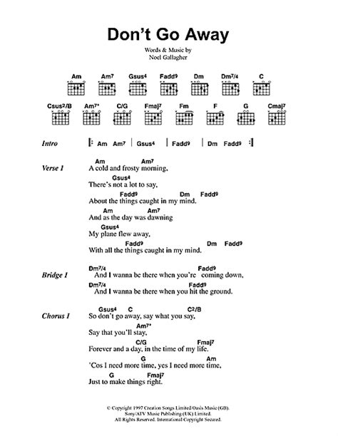Don t go away lyrics - If you’re an aspiring guitarist, you know that learning new songs is a crucial part of your musical journey. One of the most effective ways to expand your repertoire is by using guitar lyrics and chords.